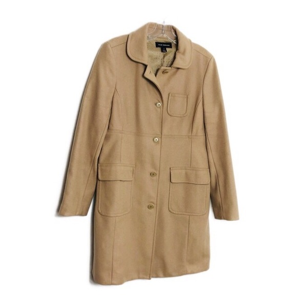 Club Monaco Jackets & Blazers - Club Monaco Tan Wool Mid-length Button Coat L
